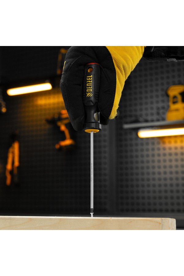 Отвертка, PH0х100 мм, S2, 3к рукоятка Denzel