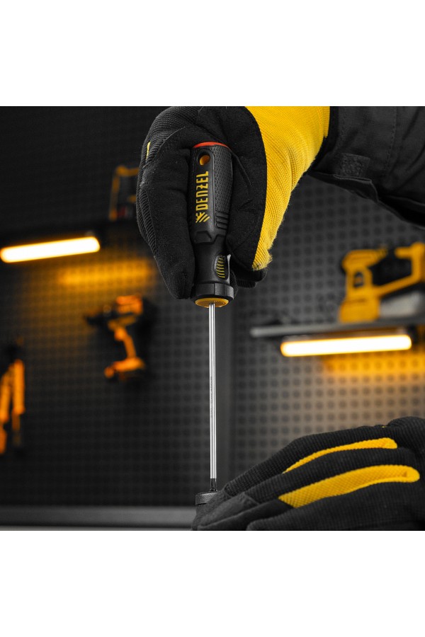 Отвертка, PH0х100 мм, S2, 3к рукоятка Denzel