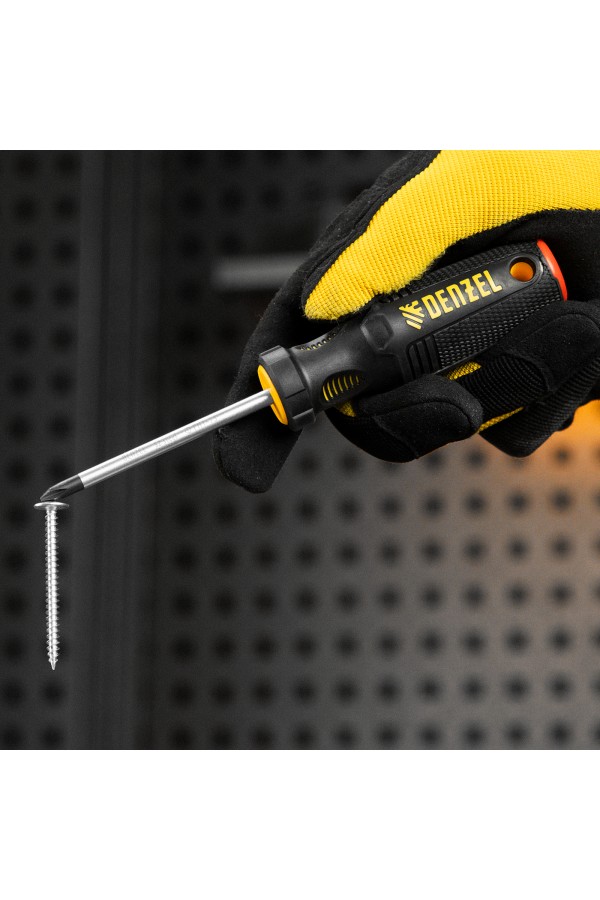 Отвертка, PH1х75 мм, S2, 3к рукоятка Denzel