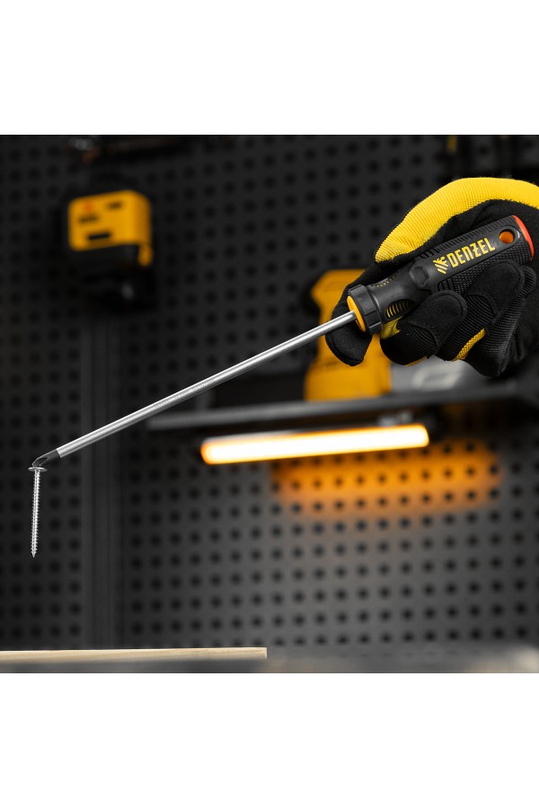 Отвертка, PH2х200 мм, S2, 3к рукоятка Denzel