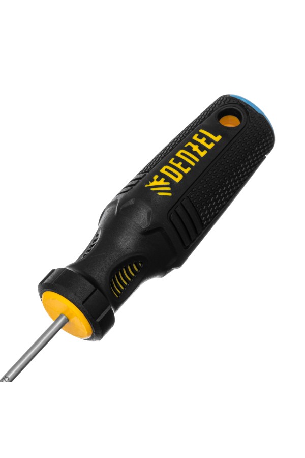Отвертка, SL3х75 мм, S2, 3к рукоятка Denzel