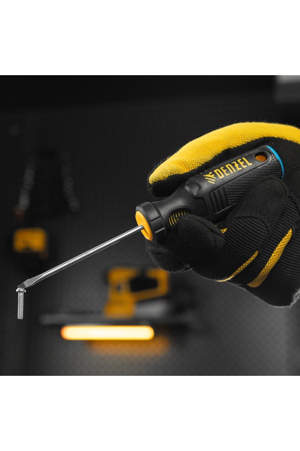 Отвертка, SL3х75 мм, S2, 3к рукоятка Denzel