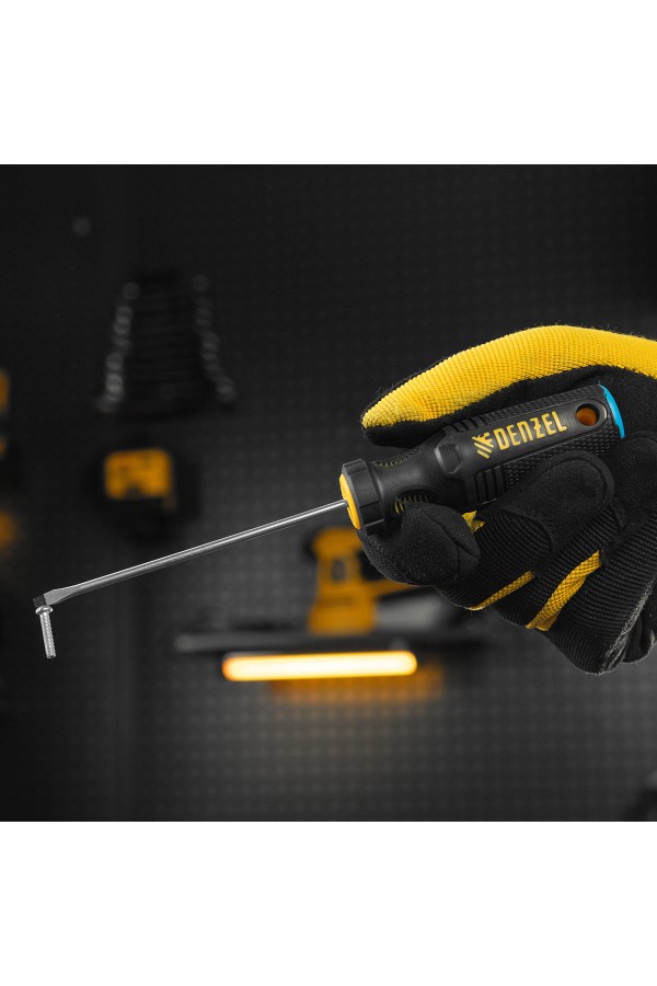 Отвертка, SL3х100 мм, S2, 3к рукоятка Denzel