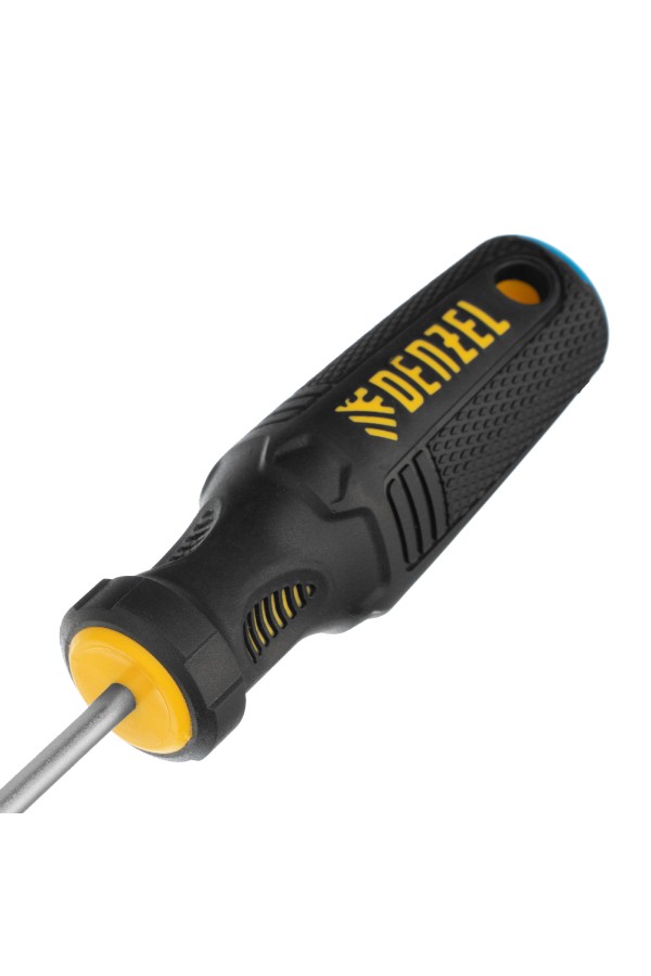 Отвертка SL4х100 мм, CrV, трехкомпонентная рукоятка Denzel