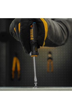 Отвертка SL5x75 мм, CrV, трехкомпонентная рукоятка Denzel