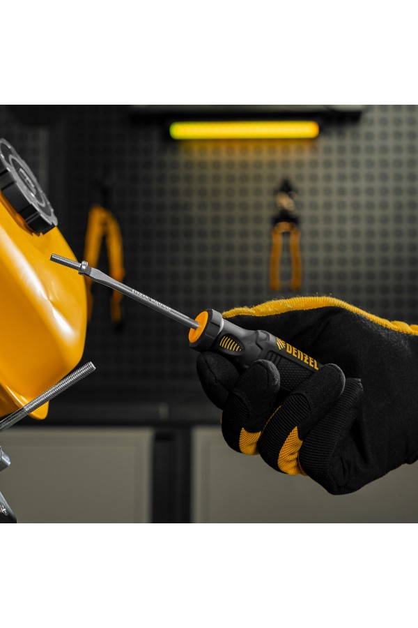 Отвертка SL5x75 мм, CrV, трехкомпонентная рукоятка Denzel