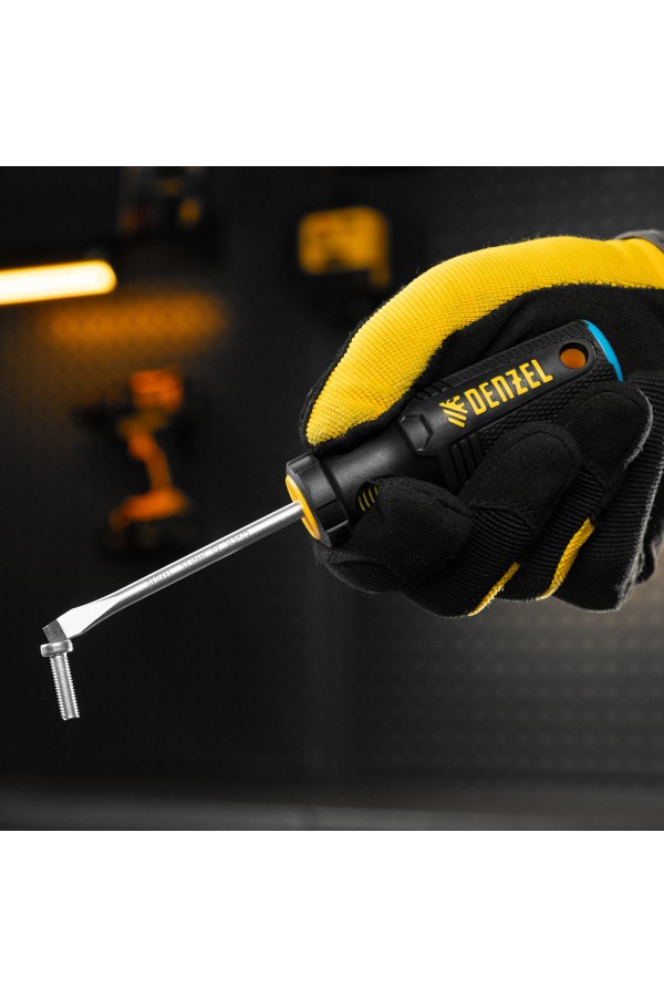 Отвертка, SL5x75 мм, S2, 3к рукоятка Denzel