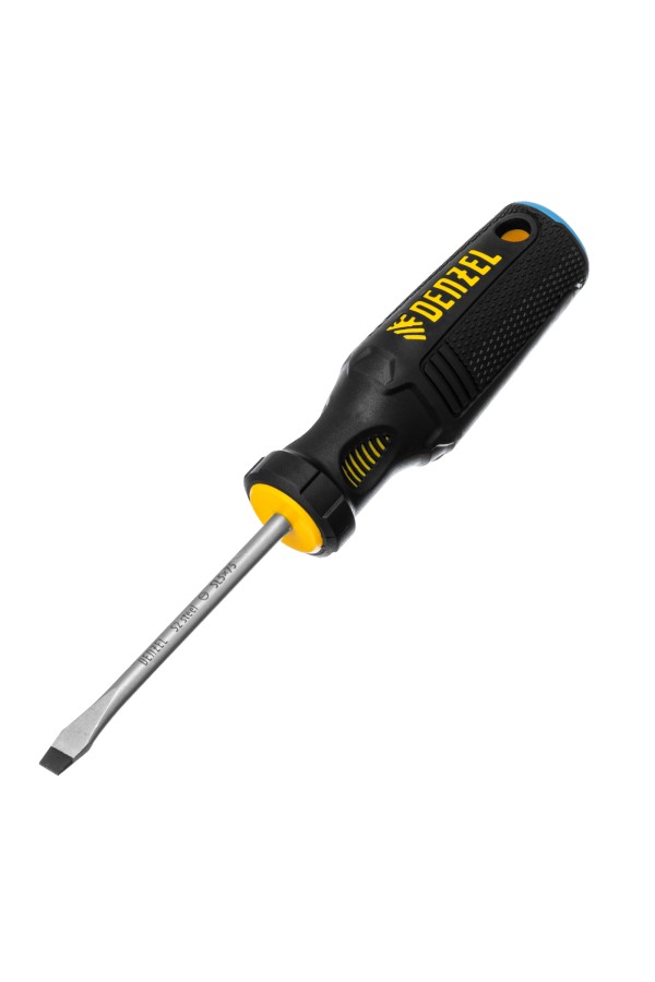 Отвертка, SL5x75 мм, S2, 3к рукоятка Denzel