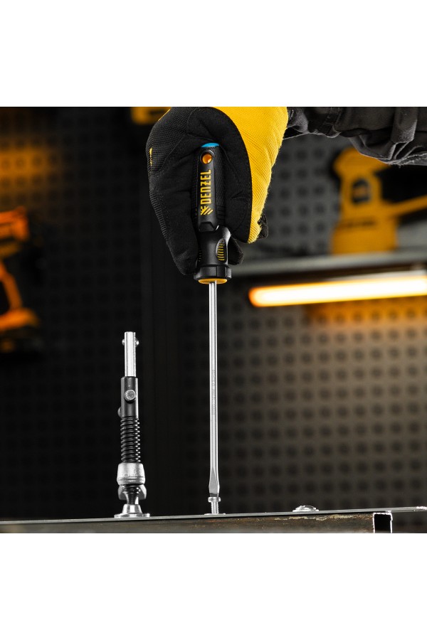 Отвертка, SL5x150 мм, S2, 3к рукоятка Denzel