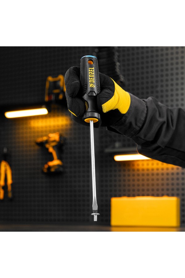 Отвертка, SL6x150 мм, S2, 3к рукоятка Denzel