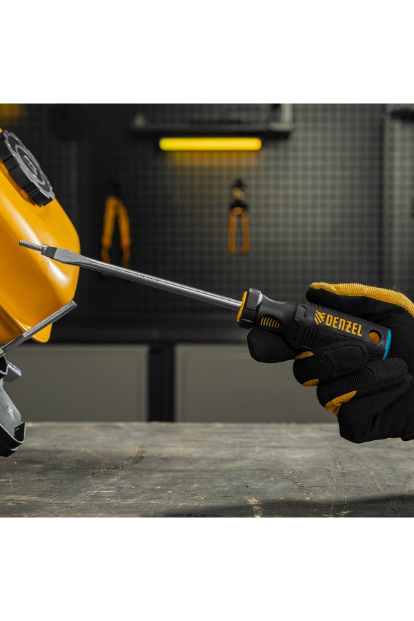 Отвертка SL8x150 мм, CrV, трехкомпонентная рукоятка Denzel