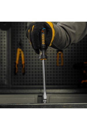 Отвертка SL8x150 мм, CrV, трехкомпонентная рукоятка Denzel