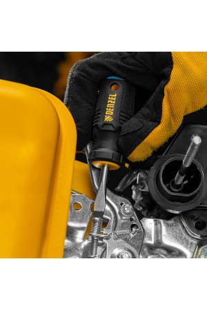 Отвертка SL6x38 мм, CrV, трехкомпонентная рукоятка Denzel