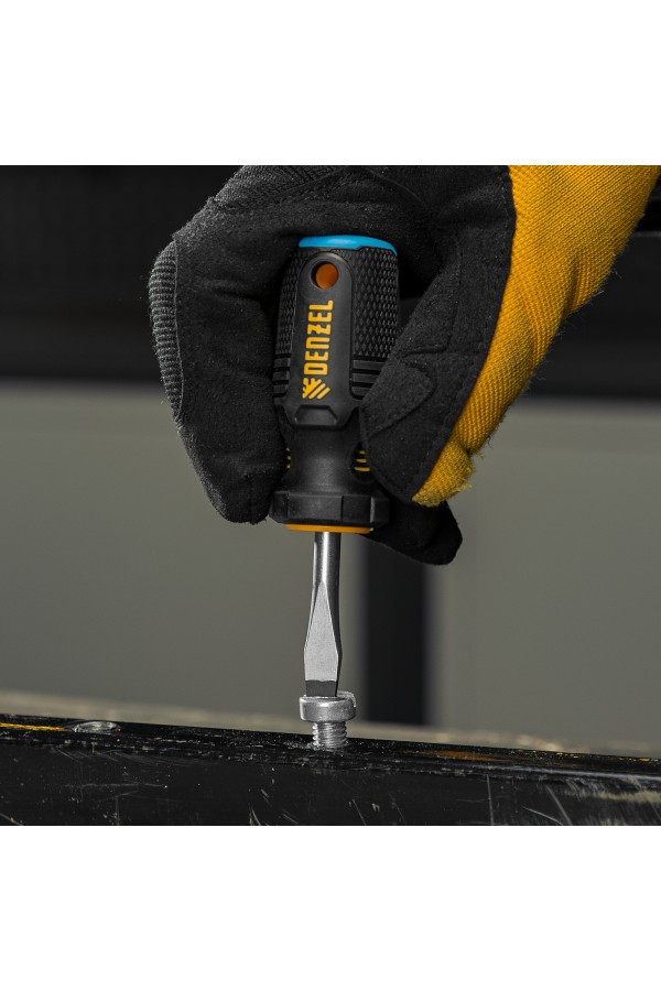 Отвертка SL6x38 мм, CrV, трехкомпонентная рукоятка Denzel