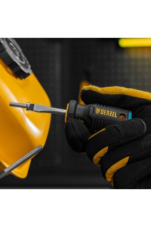Отвертка SL6x38 мм, CrV, трехкомпонентная рукоятка Denzel