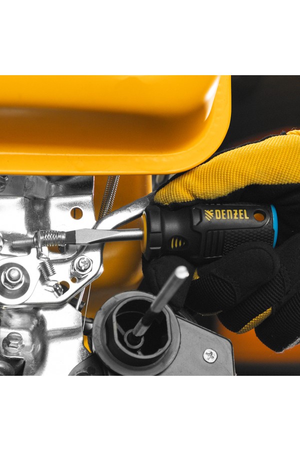 Отвертка, SL6x38 мм, S2, 3к рукоятка Denzel