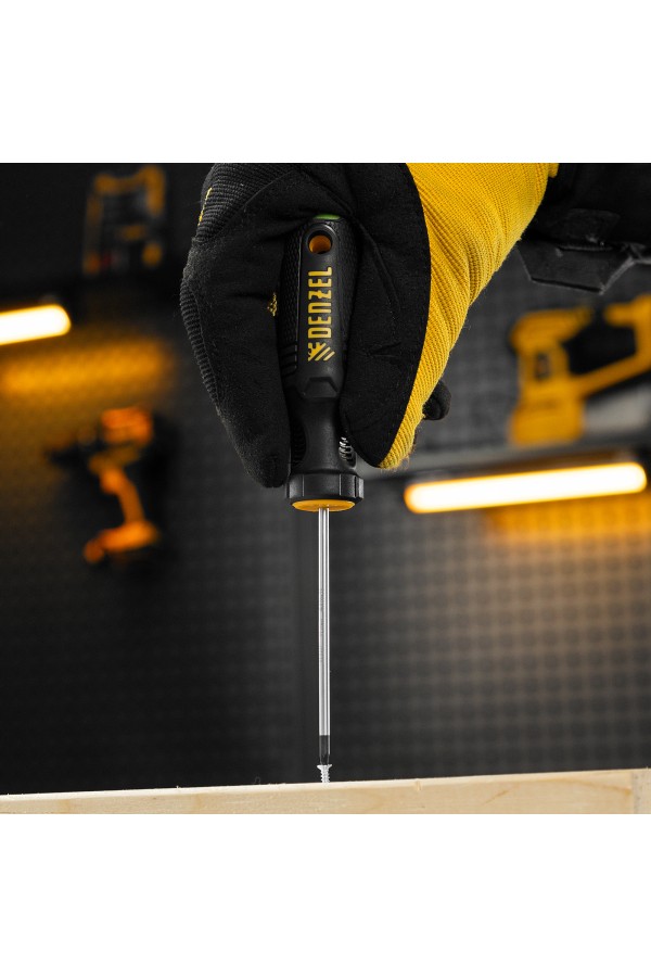 Отвертка, PZ0x75 мм, S2, 3к рукоятка Denzel