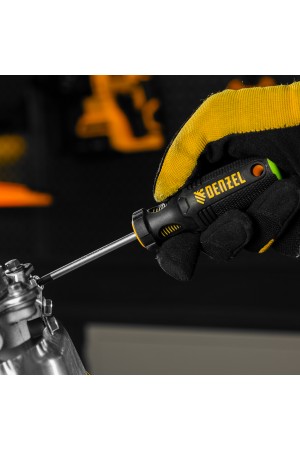 Отвертка PZ1x75 мм, CrV, трехкомпонентная рукоятка Denzel