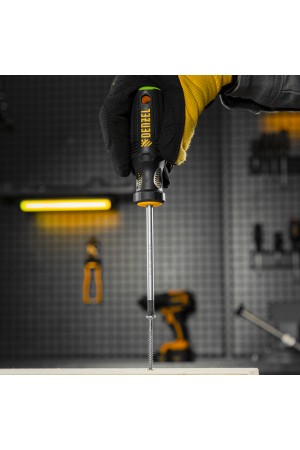 Отвертка PZ2x100 мм, CrV, трехкомпонентная рукоятка Denzel