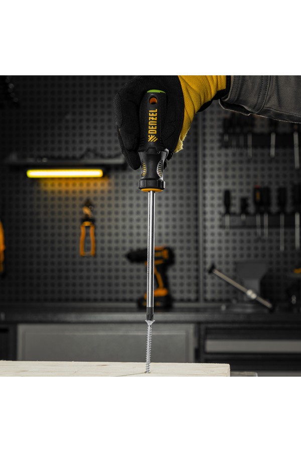 Отвертка PZ3x150 мм, CrV, трехкомпонентная рукоятка Denzel