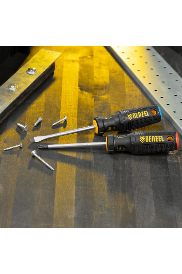 Набор отвёрток, 2 шт., PH+SL, S2, 3к рукоятка Denzel