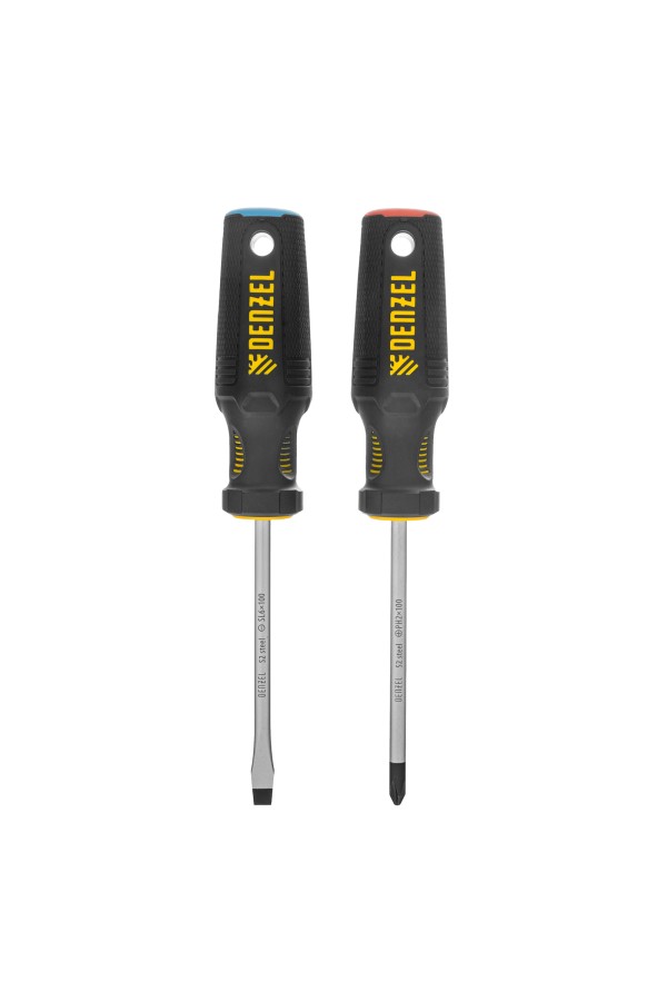 Набор отвёрток, 2 шт., PH+SL, S2, 3к рукоятка Denzel