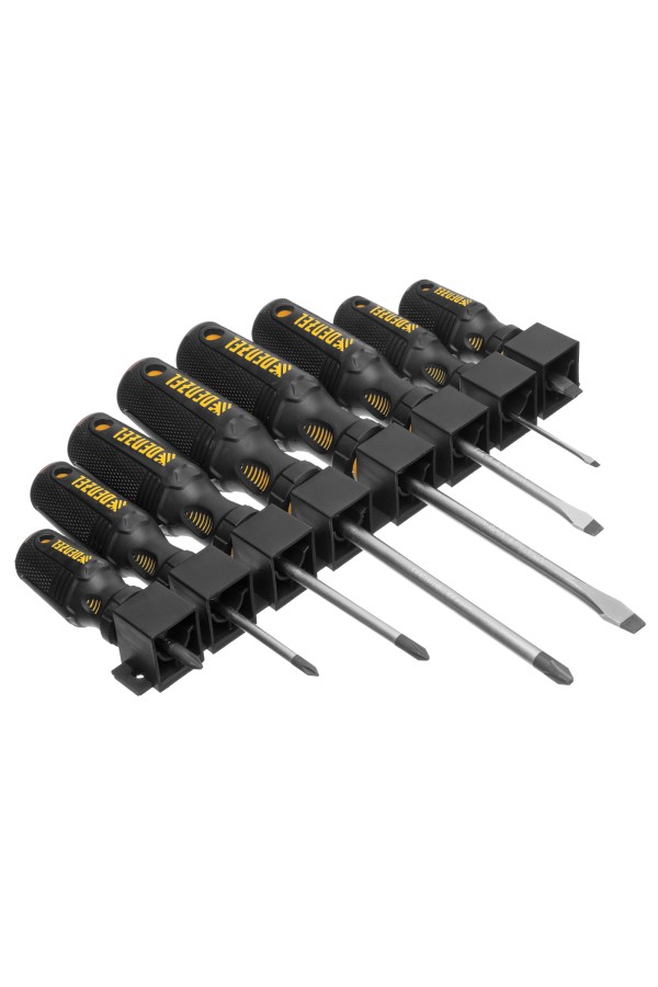 Набор отверток, 8 пр., CrV, трехкомпонентная рукоятка Denzel