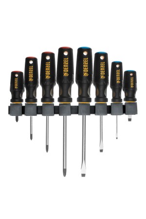 Набор отверток, 8 пр., CrV, трехкомпонентная рукоятка Denzel