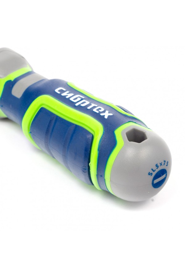 Отвертка SL5 х 75 мм, CrV, четырехкомпонентная рукоятка Сибртех