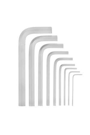 Набор ключей имбусовых HEX, 2-12 мм, CrV, 9 шт, короткие с сатинированным покрытием Matrix