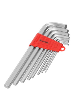 Набор ключей имбусовых HEX, 2-12 мм, CrV, 9 шт, удлиненныее с сатинированным покрытием Matrix