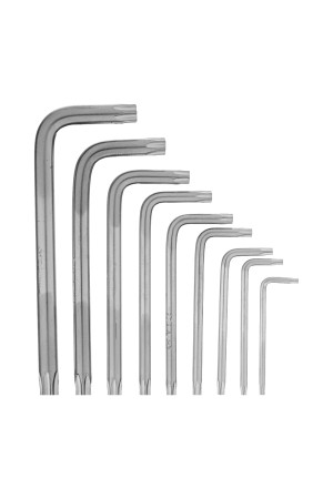 Набор ключей имбусовых Torx , 9 шт, T10-T50, CrV, коротких, с сатинированным покрытием Matrix