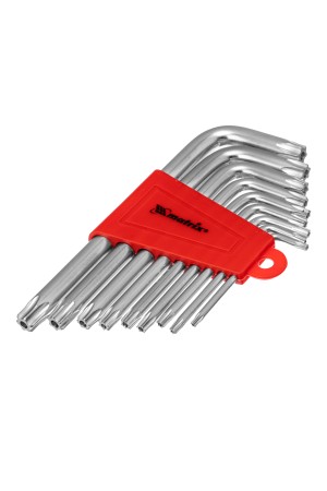 Набор ключей имбусовых Torx , 9 шт, T10-T50, CrV, коротких, с сатинированным покрытием Matrix