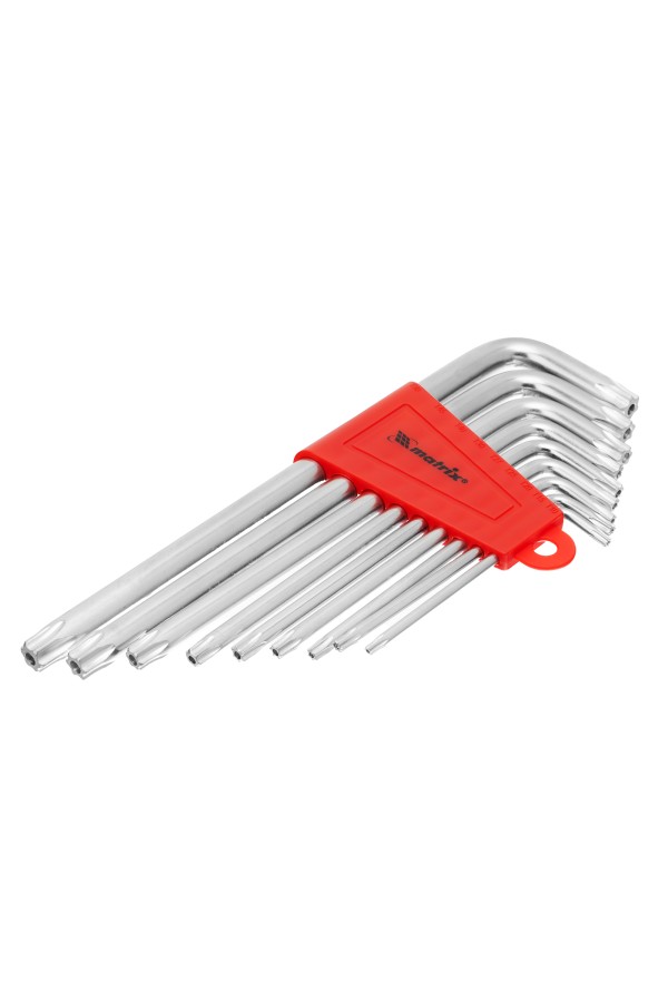 Набор ключей имбусовых Torx , 9 шт, T10-T50, CrV, удлиненных, с сатиновым покрытием Matrix
