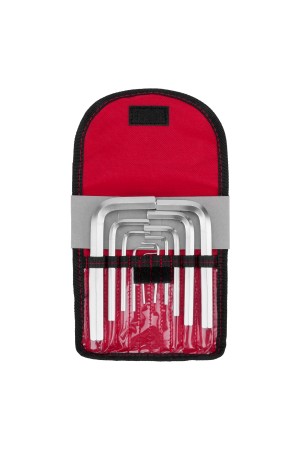 Набор ключей имбусовых HEX, 1.5-12 мм, CrV, 10 шт, короткие, сатин, чехол Matrix