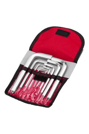 Набор ключей имбусовых HEX, 1.5-12 мм, CrV, 10 шт, короткие, сатин, чехол Matrix