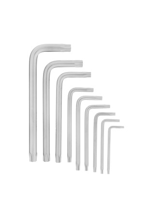 Набор ключей имбусовых Torx -Torx Tamper: 9 шт, T10-T50, CrV, коротких, с сатиновым покрытием, чехол Matrix