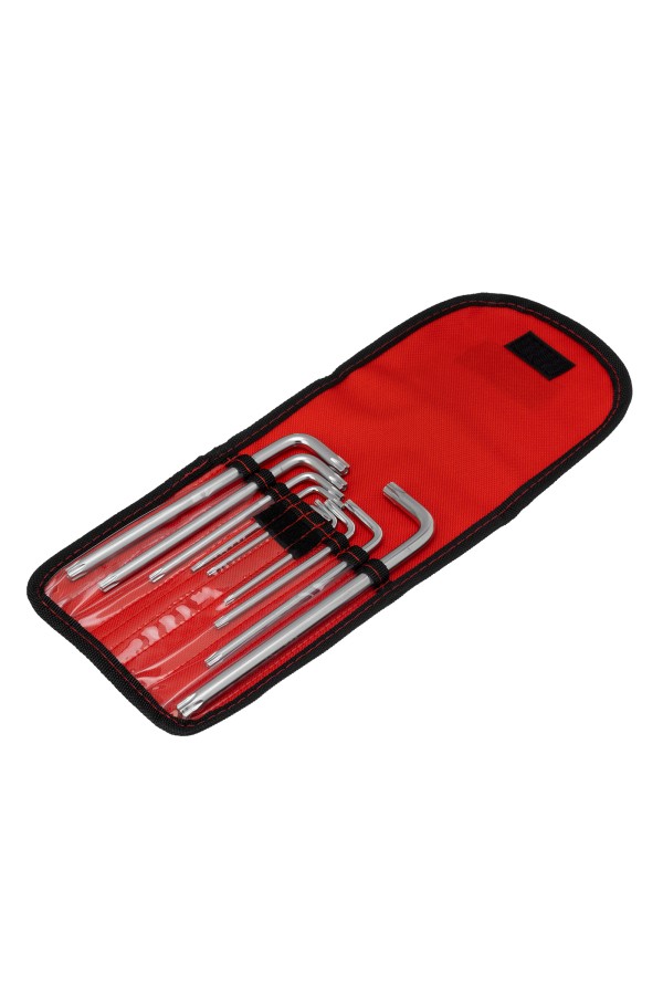 Набор ключей имбусовых Torx -Torx Tamper: 9 шт, T10-T50, CrV, удлиненных, с сатинированным покрытием, чехол Matrix