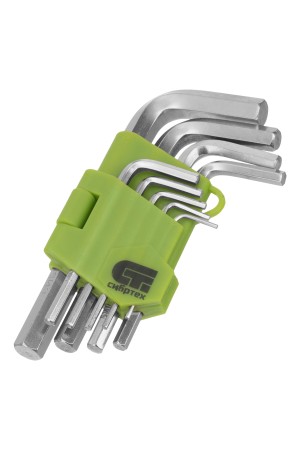 Набор ключей имбусовых HEX, 1.5-10 мм, 45x, закаленные, 9 шт, короткие, никель Сибртех