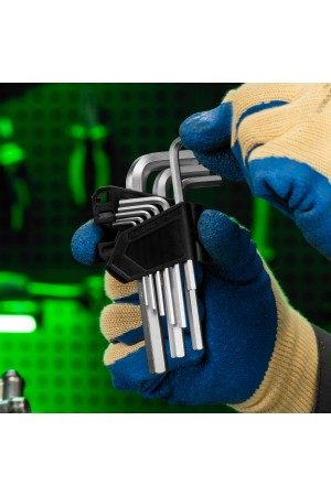 Набор ключей имбусовых, HEX, 1,5-10 мм, CrV, 9 шт. Сибртех