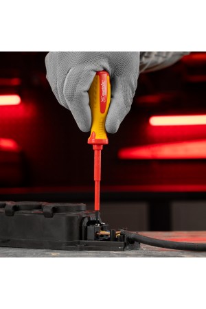 Отвертка Insulated, SL3 x 80 мм, CrMo, до 1000 В, двухкомпонентная рукоятка Matrix Professional