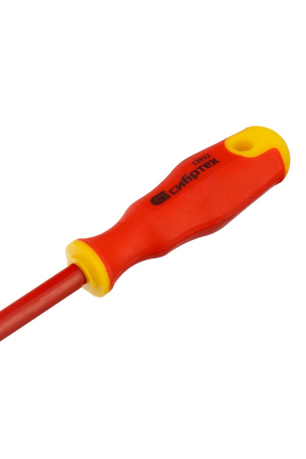 Отвертка диэлектрическая SL4 х 100 мм, CrV, до 1000 В, двухкомпонентная рукоятка Сибртех