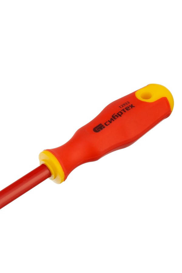 Отвертка диэлектрическая SL5.5 х 125 мм, CrV, до 1000 В, двухкомпонентная рукоятка Сибртех