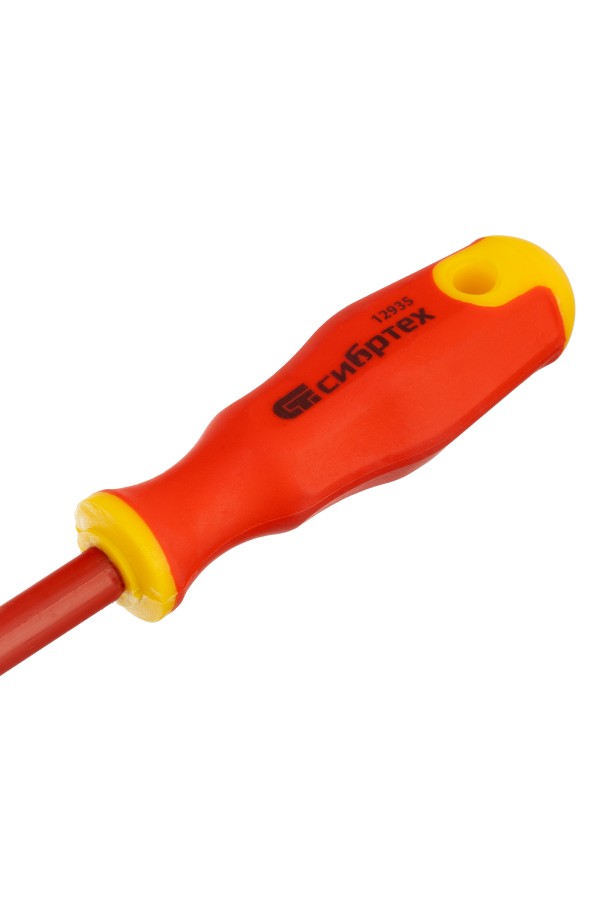 Отвертка диэлектрическая SL6.5 х 150 мм, CrV, до 1000 В, двухкомпонентная рукоятка Сибртех