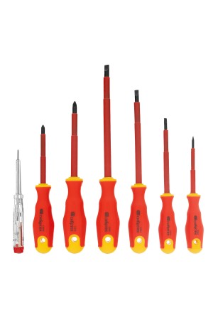 Набор отверток диэлектрических до 1000 В, 7 шт, тестер, CrV, двухкомпонентные рукоятки Сибртех