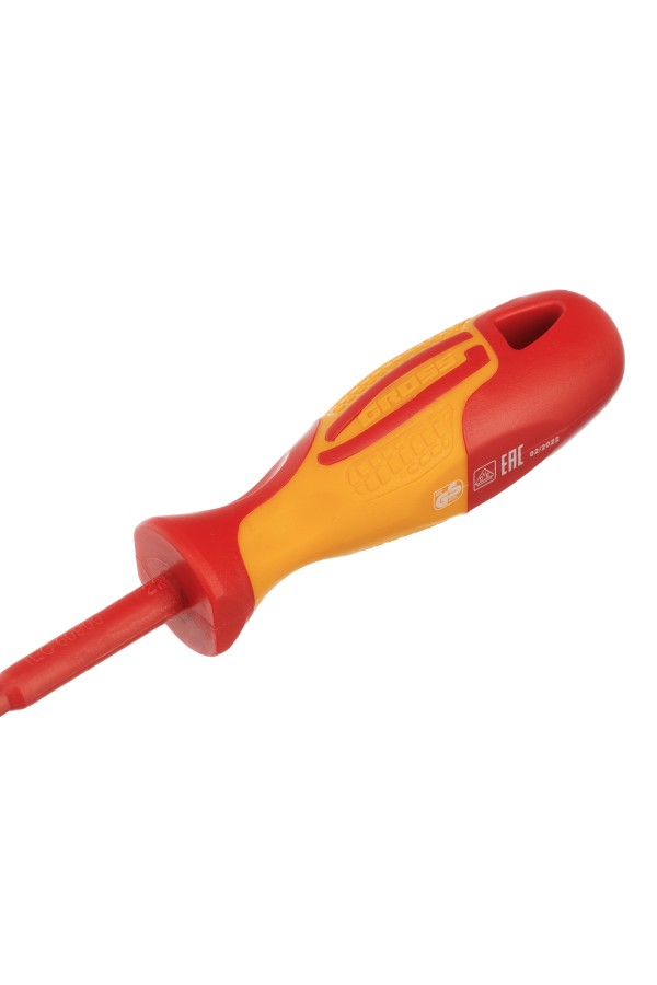 Отвертка диэлектрическая PH0 х 75 мм, CrMo, до 1000 В, двухкомпонентная рукоятка Gross