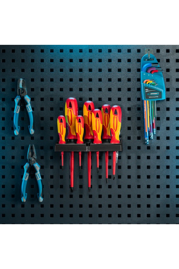 Набор отверток диэлектрических до 1000 В, 8 шт, тестер, CrMo, двухкомпонентные рукоятки Gross