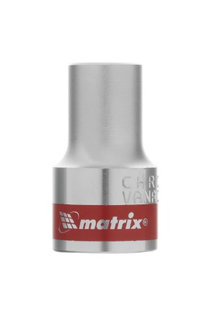 Головка торцевая, 10 мм, шестигранная, CrV, под квадрат 1/2, хромированная Matrix