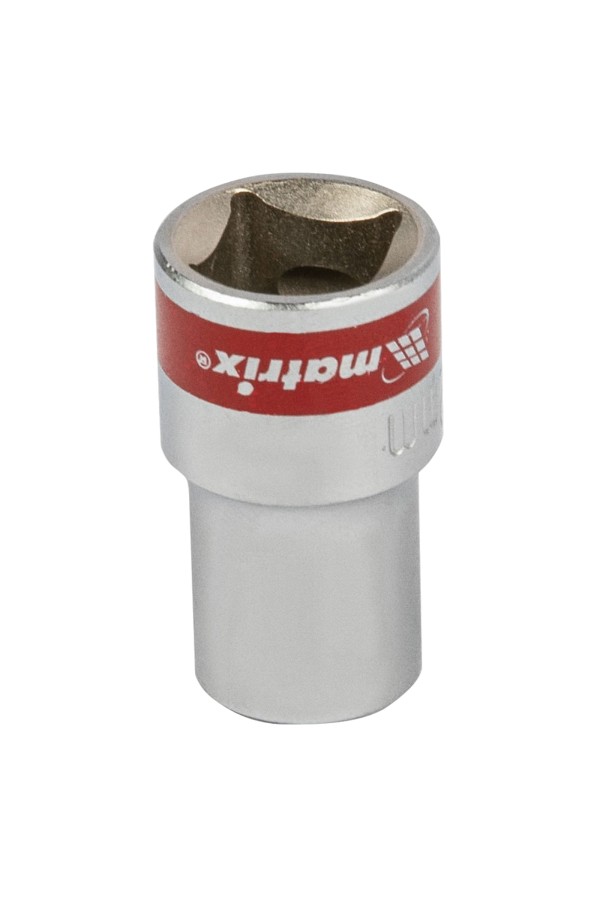 Головка торцевая, 12 мм, шестигранная, CrV, под квадрат 1/2, хромированная Matrix