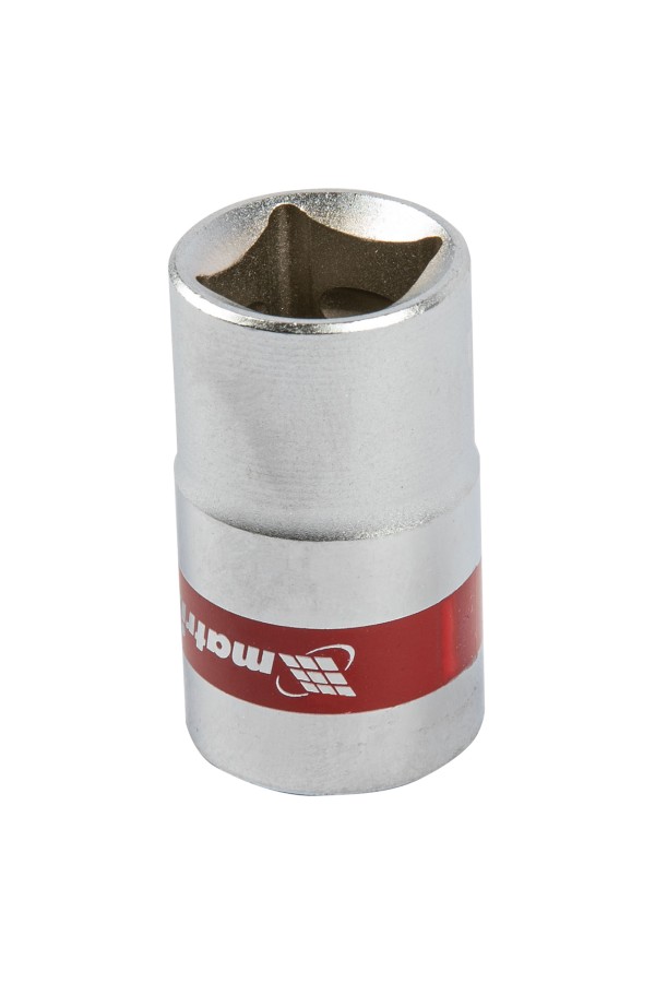 Головка торцевая, 15 мм, шестигранная, CrV, под квадрат 1/2, хромированная Matrix
